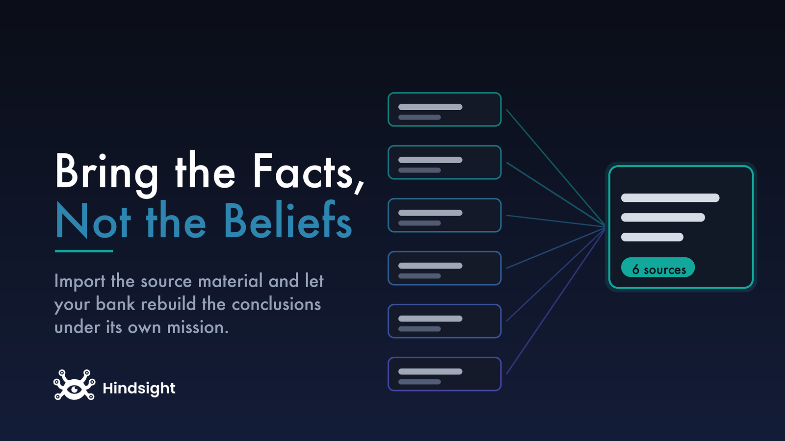 Bring the facts, not the beliefs: import source material and let consolidation rebuild the conclusions